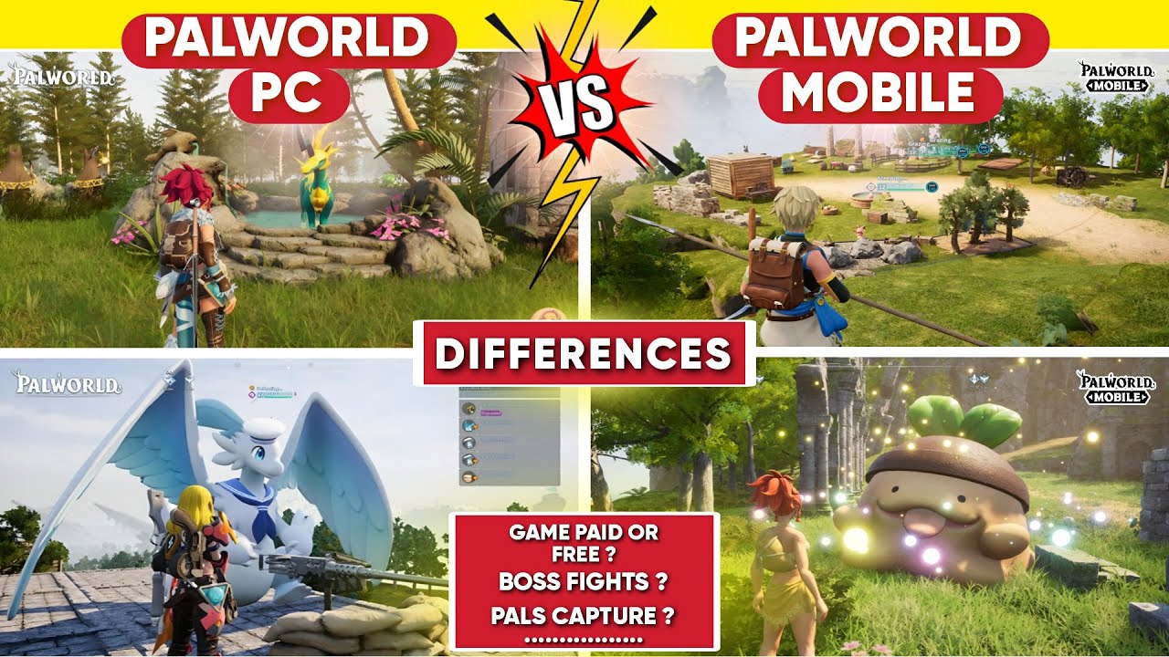 PALWORLD PC 🥳 VS PALWORLD MOBILE 😍 | WHAT ARE THE DIFFERENCES 💥 B|W THEM ? | PAID OR FREE ? | PALS ?