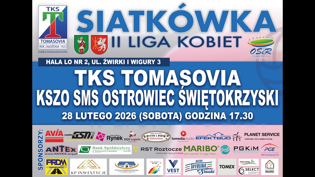 Siatkówka: TKS Tomasovia - KSZO SMS Ostrowiec Świętokrzyski