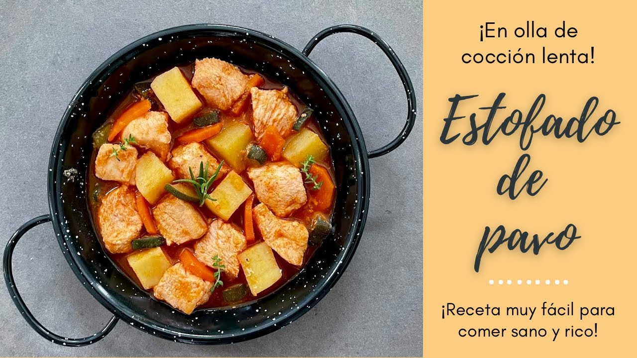ESTOFADO DE PAVO 🦃 con PATATAS Y VERDURAS en OLLA  LENTA 🤤 ¡Receta SANA y DELICIOSA!