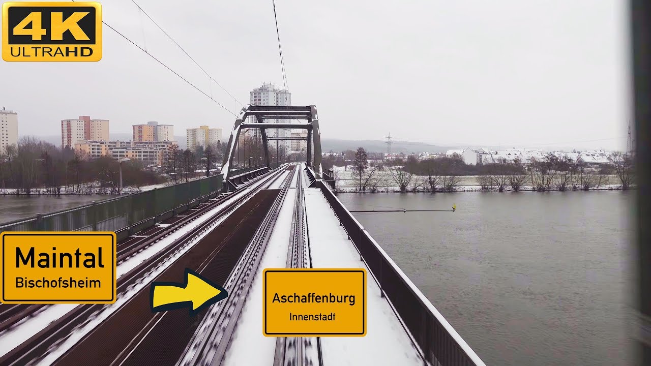 【4K】 Führerstandsmitfahrt  Mainz-Bischofsheim nach Aschaffenburg Hbf . Über Gross Gerau , Darmstadt