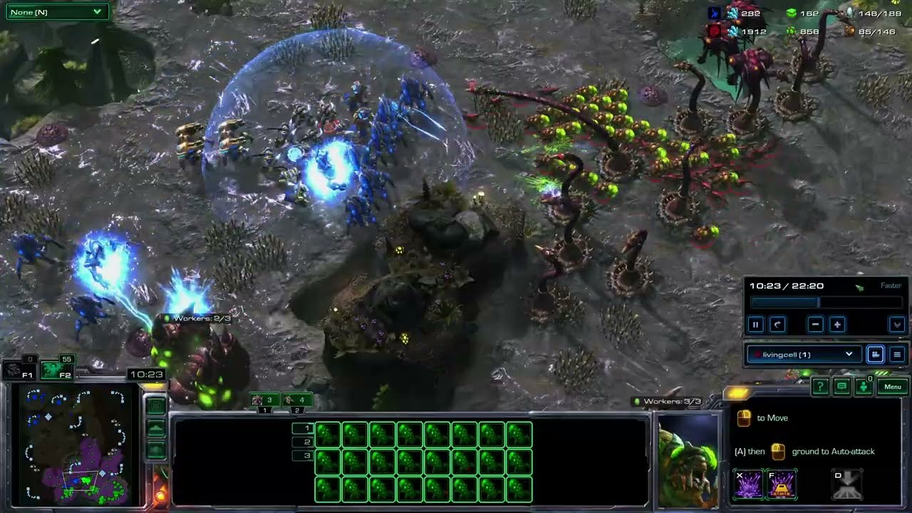 Here and now - Starcraft 2 - Zerg vs Protoss [A.I. - Elite]