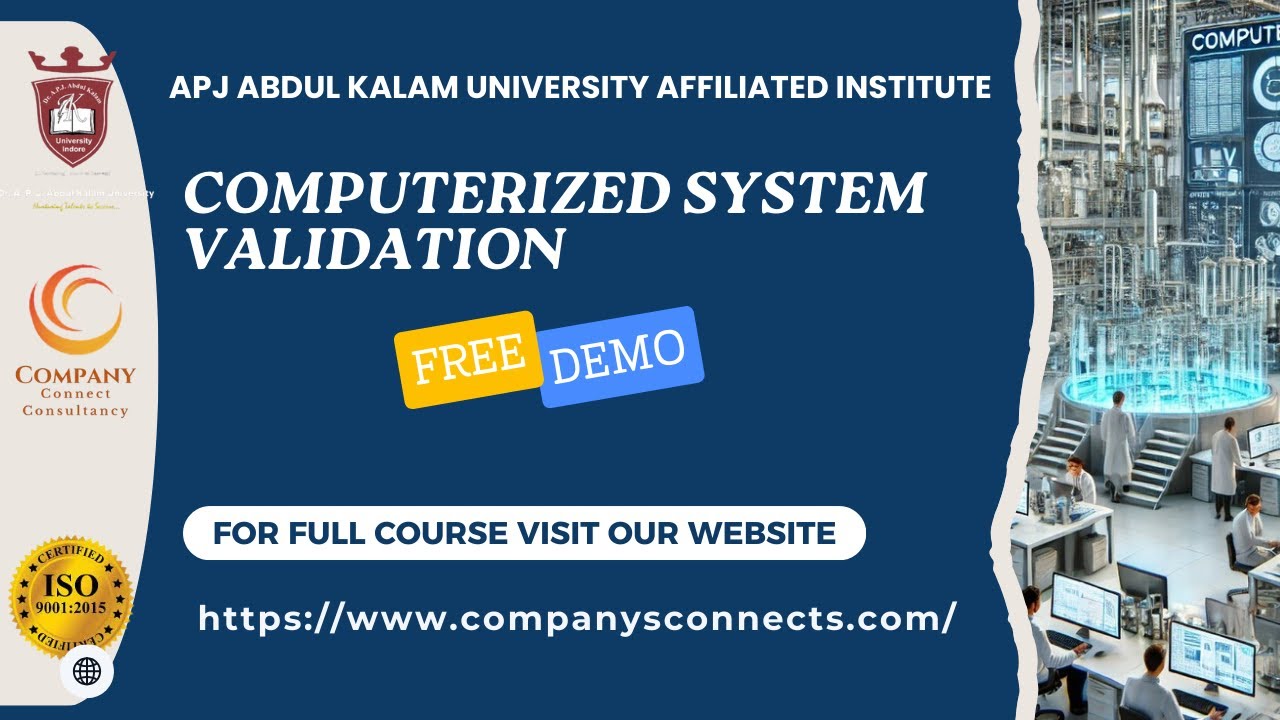 computerized system validation training | csv free demo | Company connects consultancy