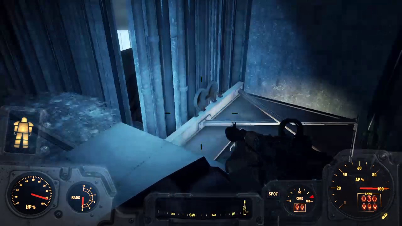 Fallout 4 getting in the airport elevator without the ID.