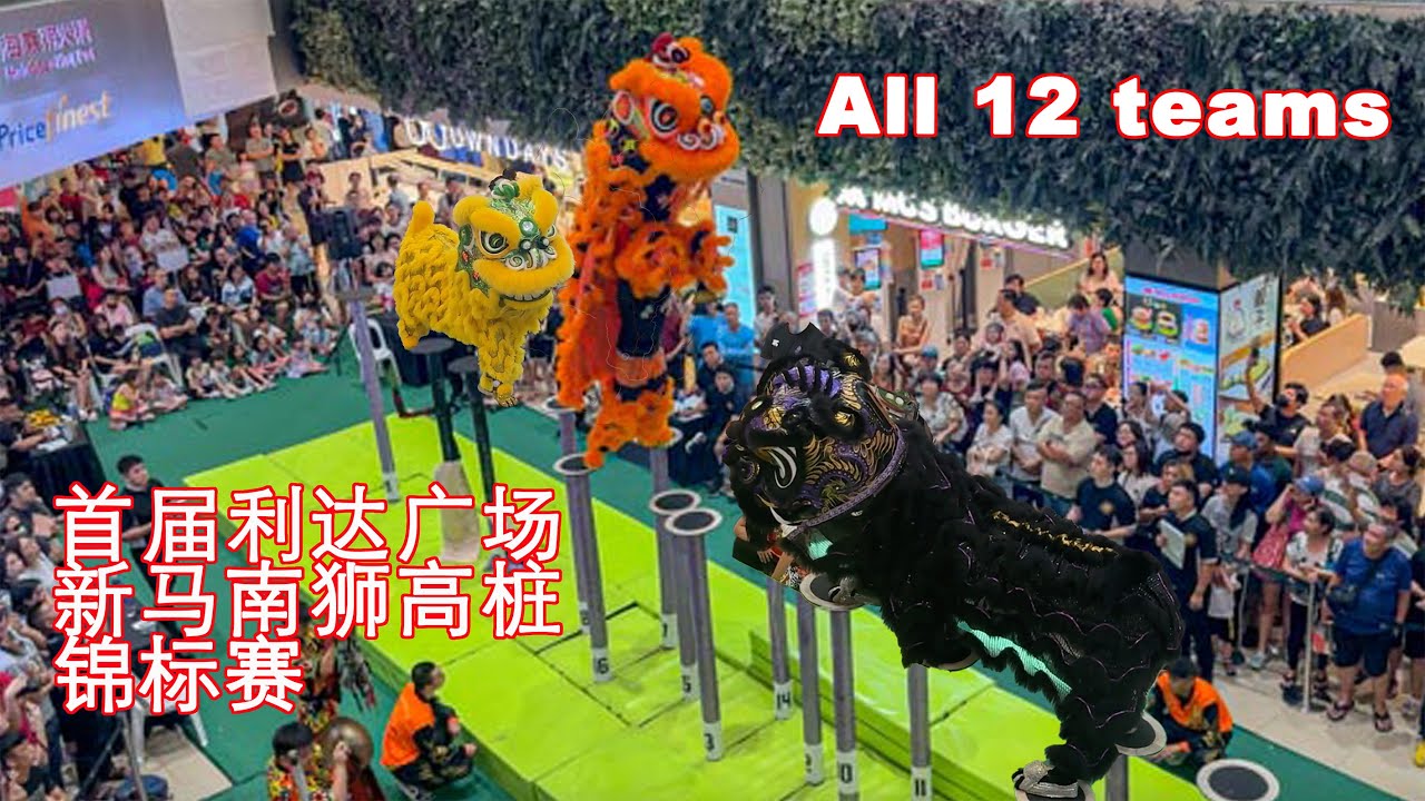 The Seletar Mall 1st SG  MY Acrobatic Southern Lion Dance Championship - All 12 Teams video