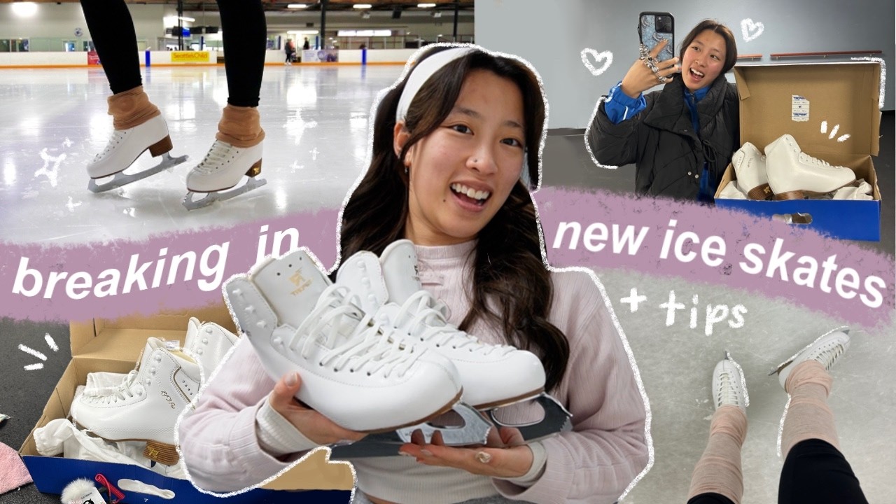 break in my new ice skates with me ⛸️ | how to break in your ice skates + tips from a pro skater