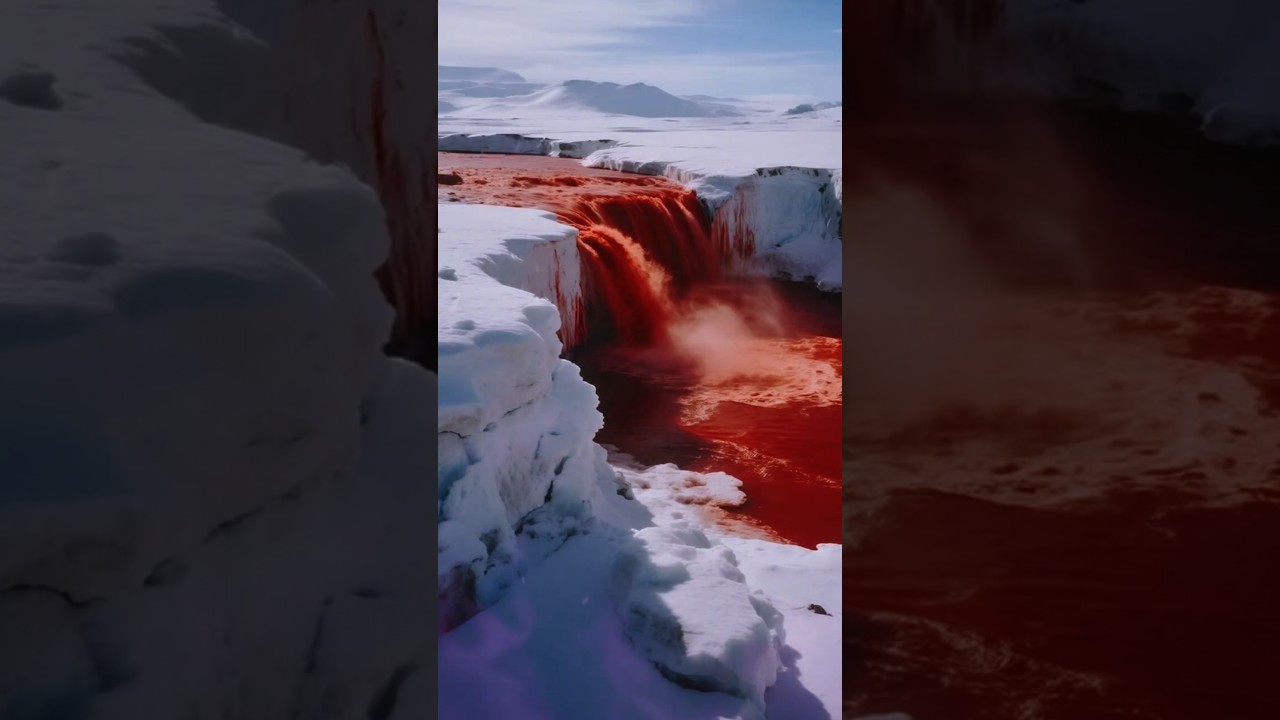 There&rsquo;s a Blood-Red Waterfall in Antarctica!#Antarctica #BloodFalls #ScienceFacts #StrangeEarth