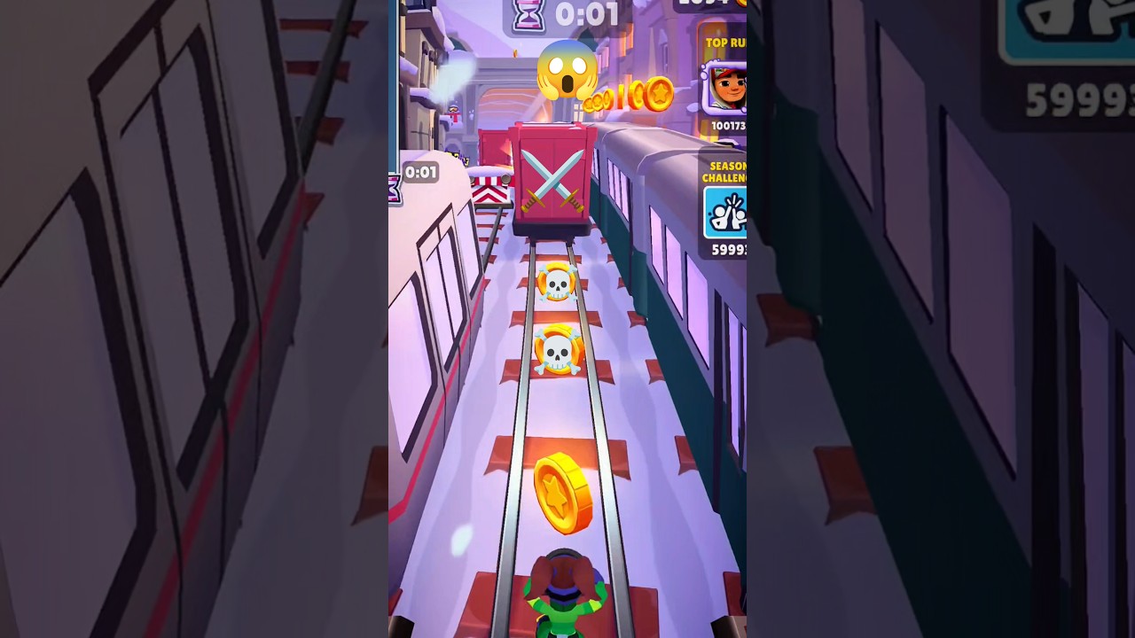 TIME ATTACK SUBWAY SURFERS WINTER XTREAM 👀👀#subwaysurfers #gaming #sybotv #scarygame #shorts#games