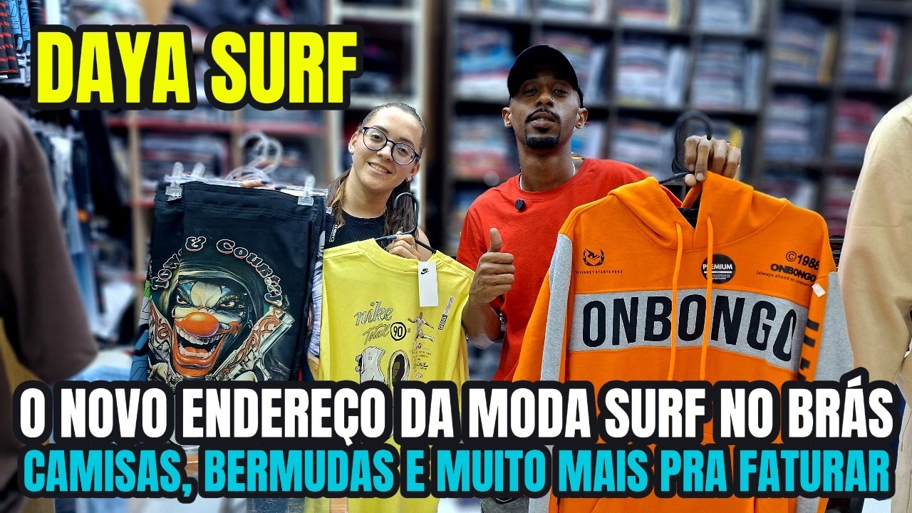 🤑 Camisas, bermudas e bonés surf direto da fonte no Brás!