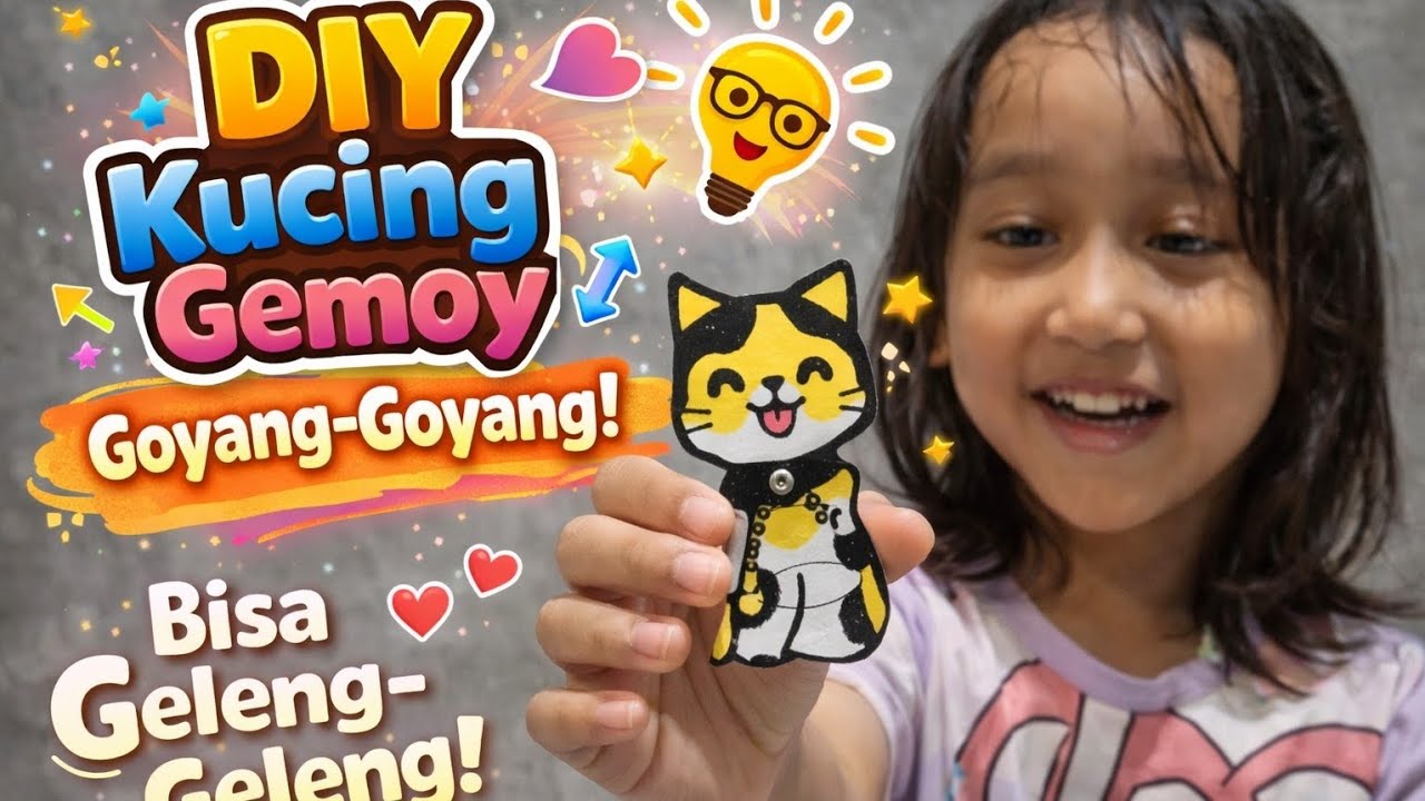 DIY Kucing Gemoy dari Kertas 😺 Bisa Geleng-Geleng!