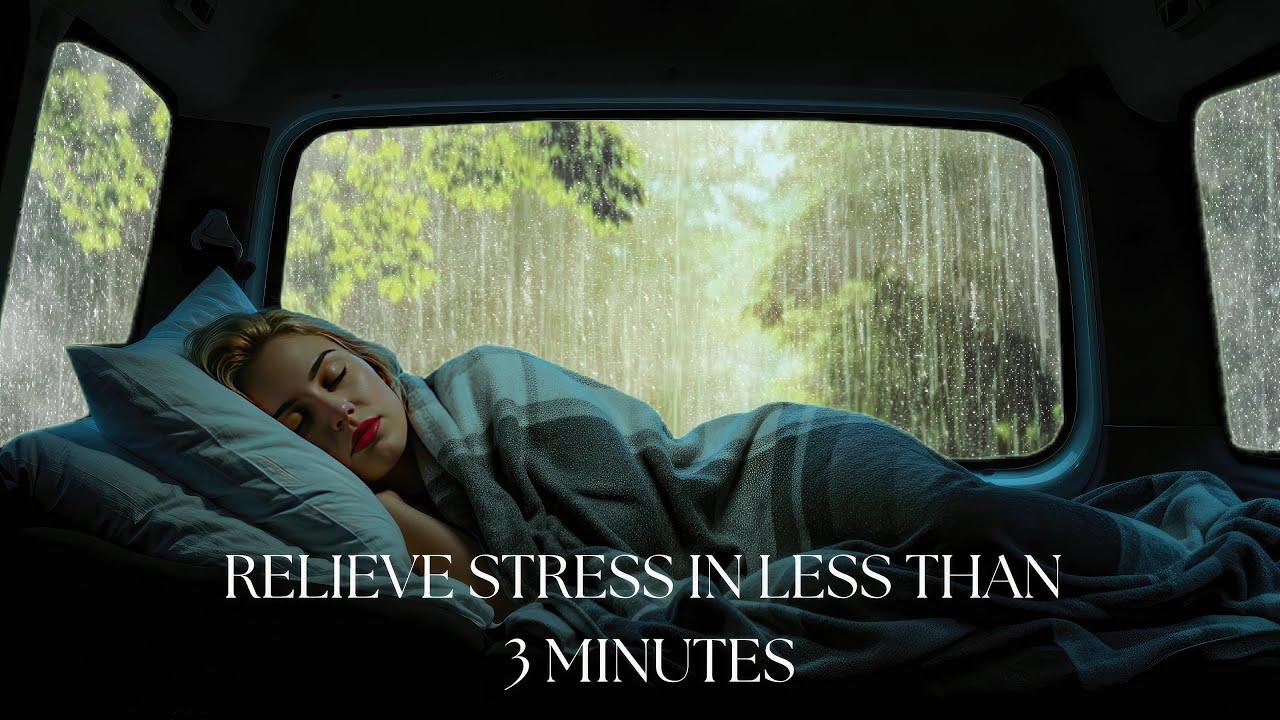 HEAVY RAIN IN THE CAR CABIN IN THE FOREST | SOUNDS FOR SLEEP GOODBYE INSOMNIA