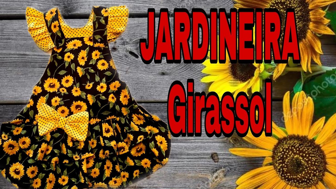 Jardineira Girassol 🌻 Molde P na descrição