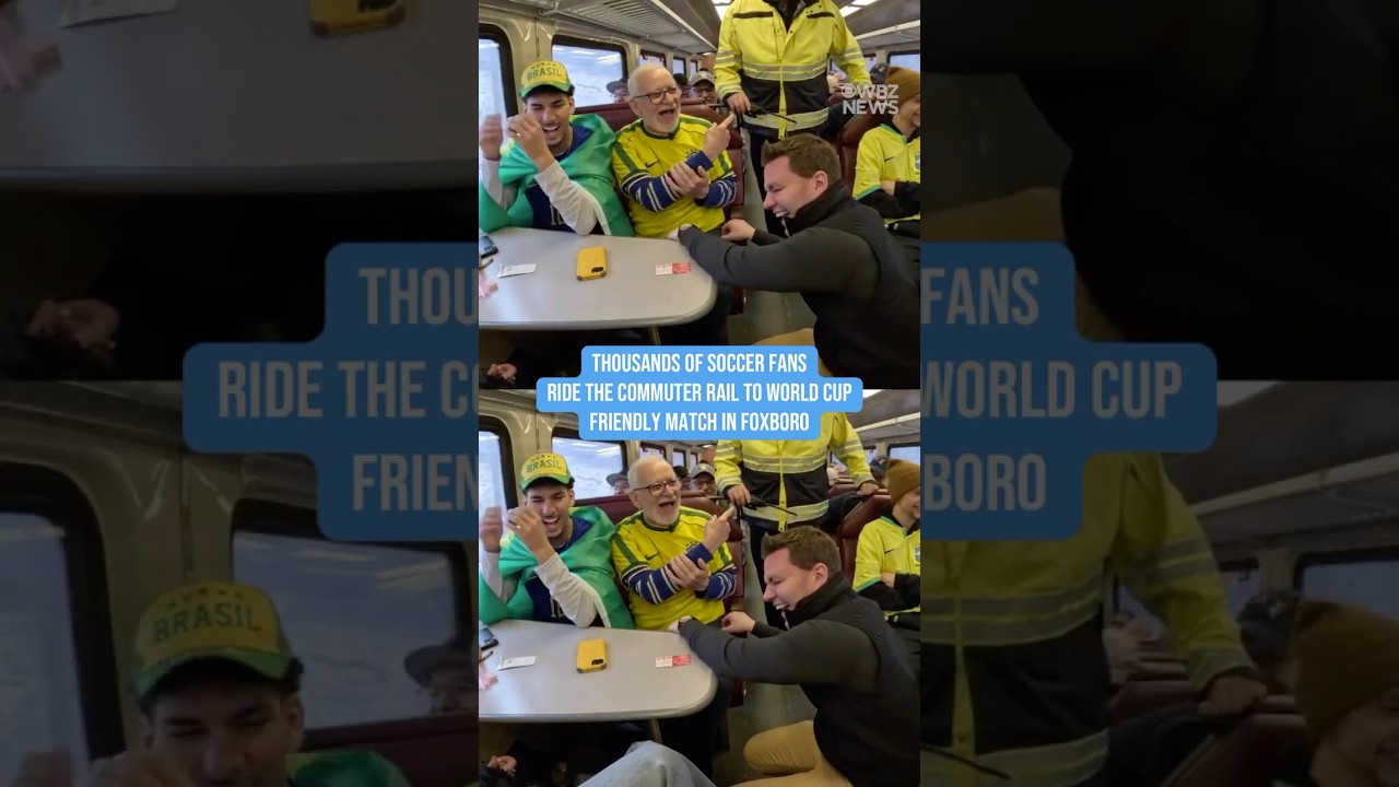 Thousands of soccer fans ride commuter rail to World Cup friendly match in Foxboro, Massachusetts