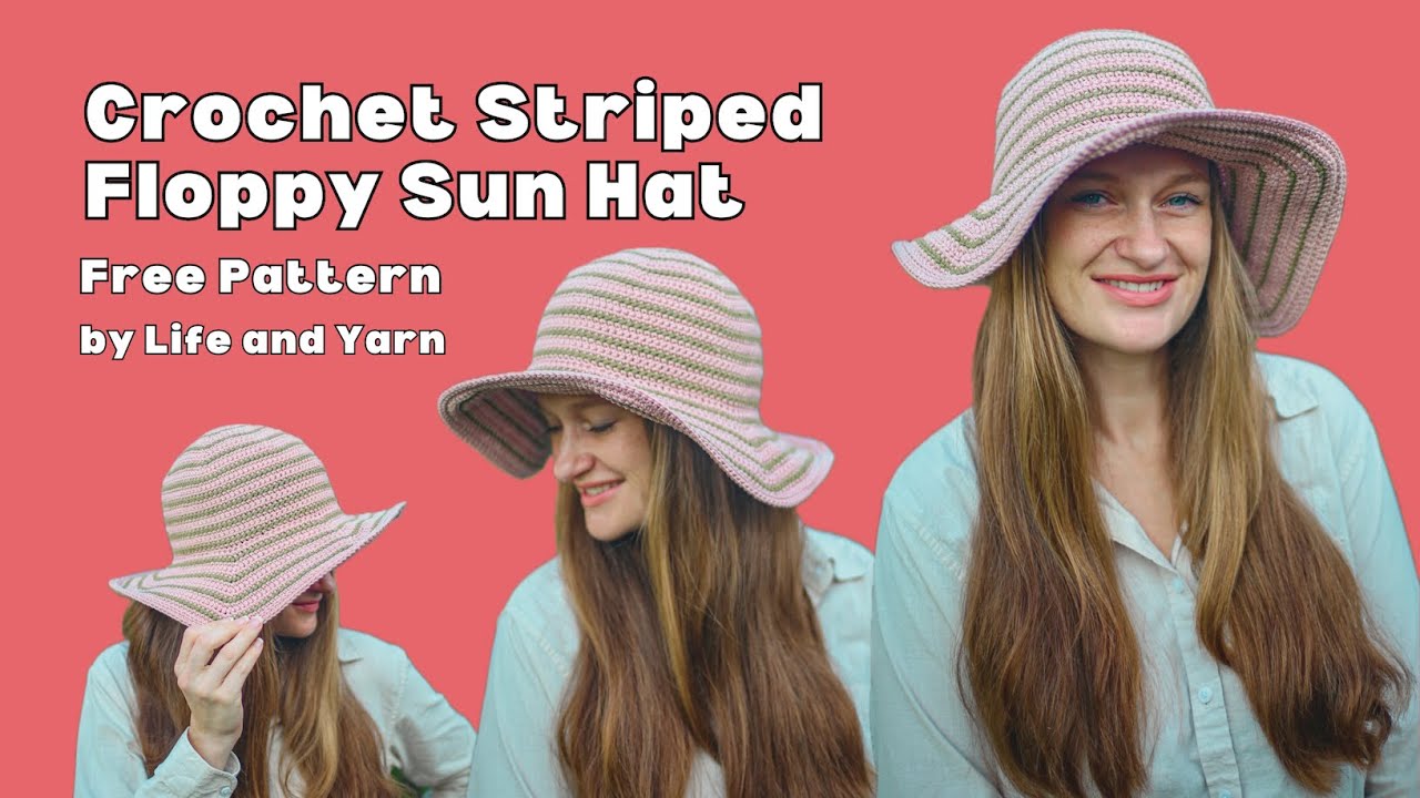 Check Out My Striped Crochet Sun Hat Design