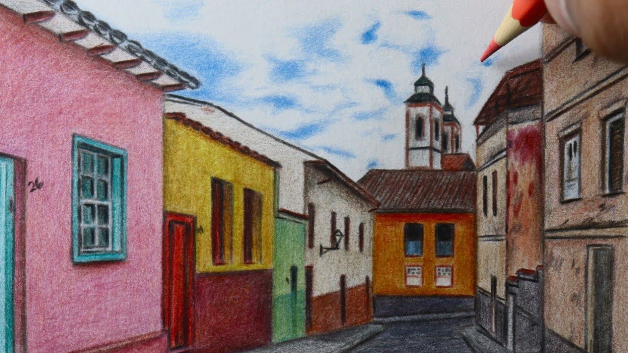 Como desenhar uma Cidade em perspectiva Ouro Preto MG