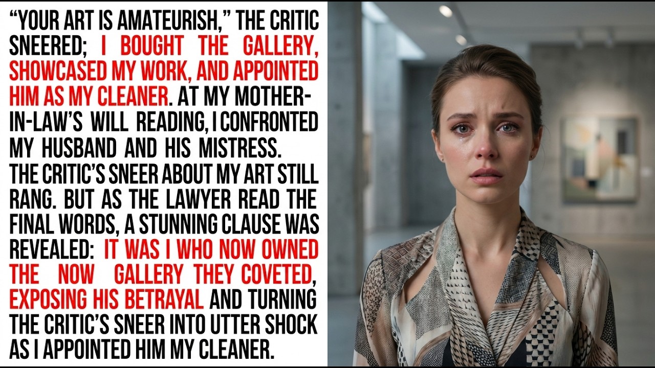 “Your art is amateurish,” the critic chuckled, “I bought the gallery and appointed him as a cleaner