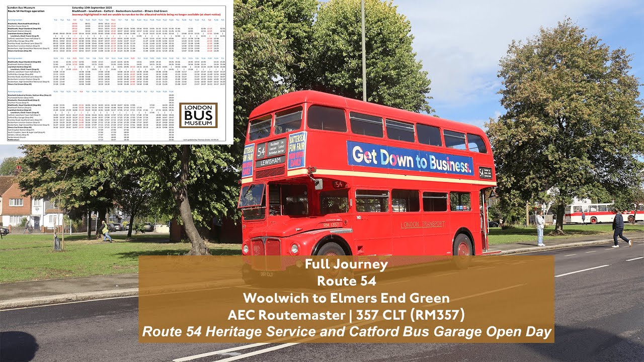 Full Journey | Route 54 to Elmers End Green | AEC Routemaster | RM1357 (357 CLT)