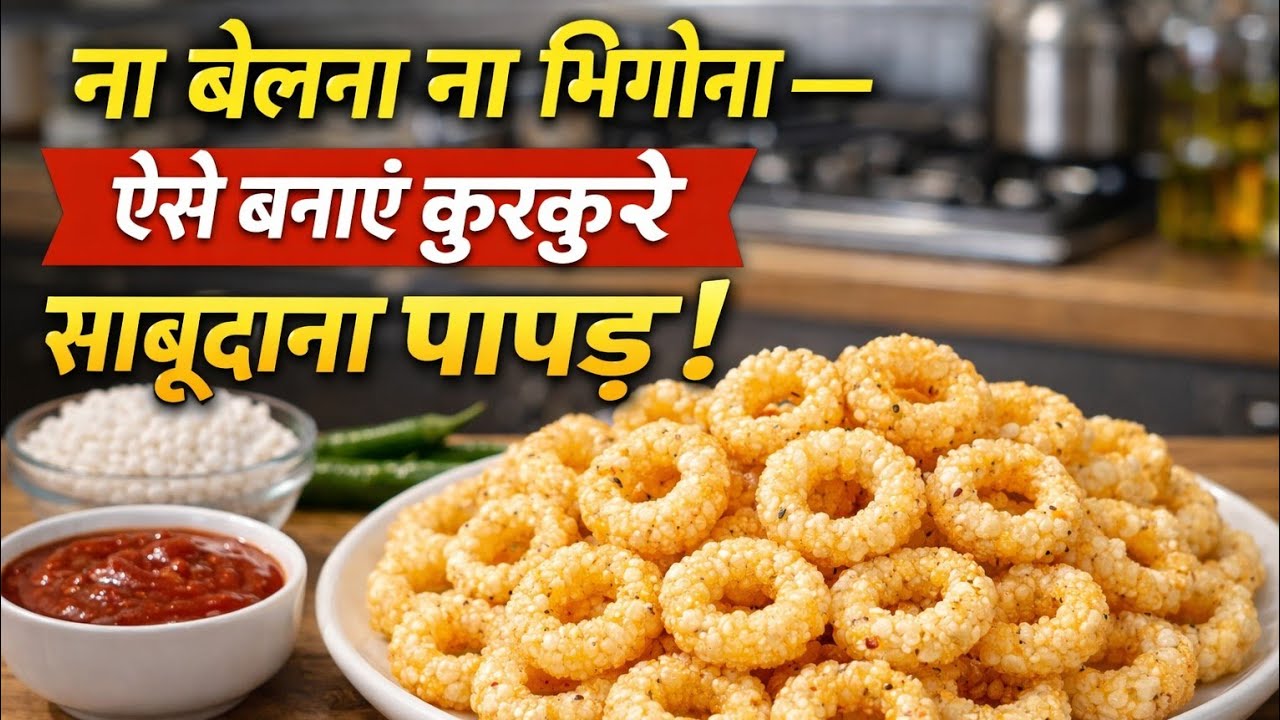 सस्ता और खस्ता साबूदाना पापड़ बिना भिगोये, बिना बेले बनाये और सालों तक चलाये | Crispy Sago Papad