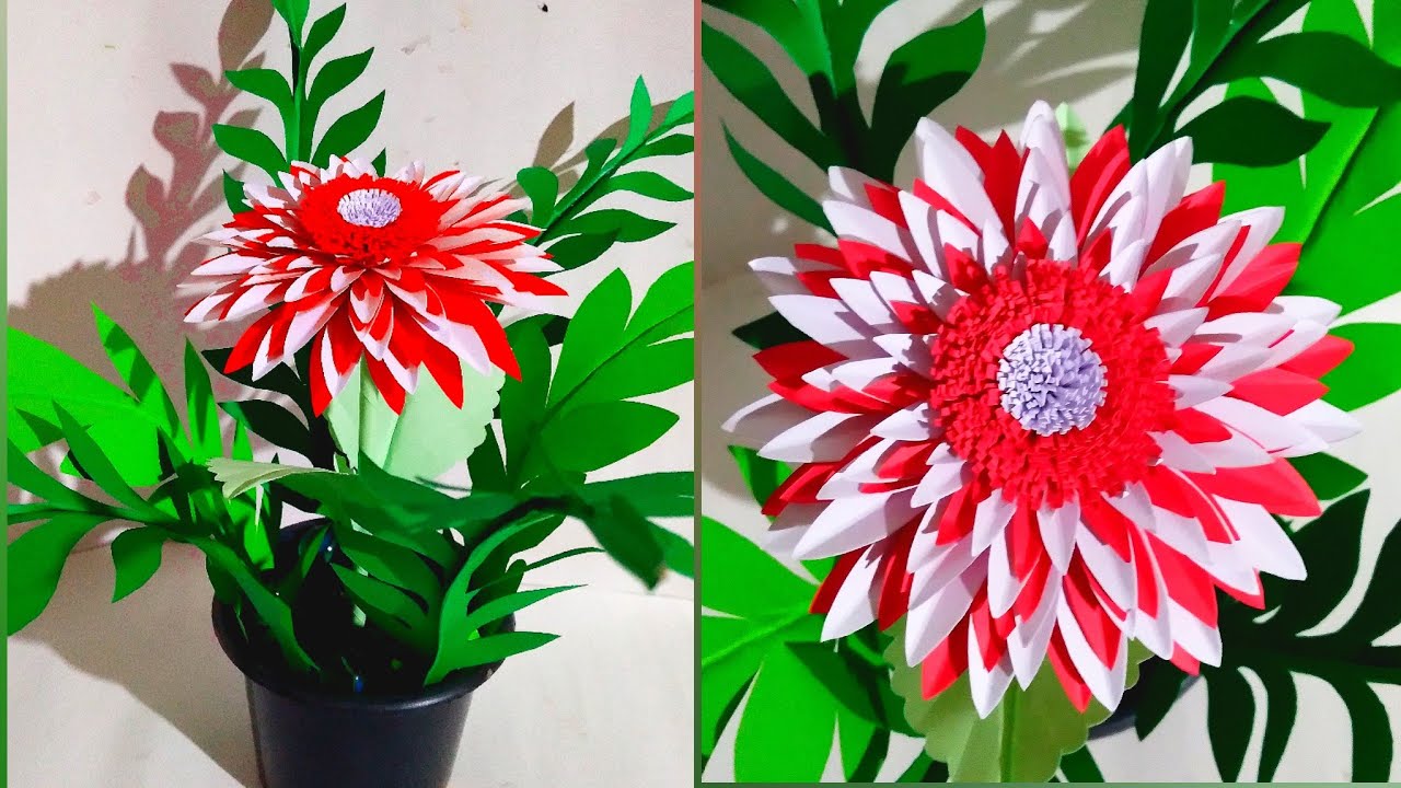 How to make beautiful paper flowers easy / paper flowers / a4 kadadasi mal nirmana / athkam nirmana