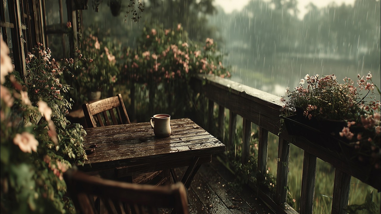 Rustic Porch Rain Ambience 🌧️🍃 | Continuous Rain Sounds for Deep Sleep & Study (Live)