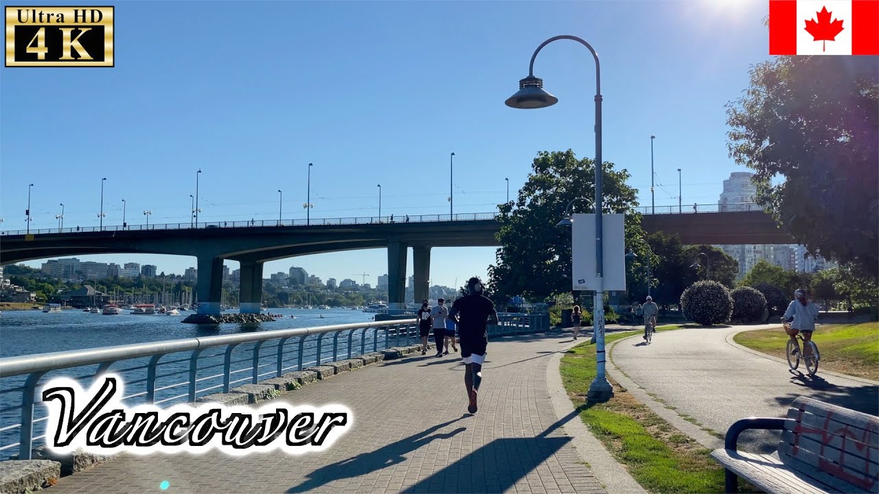 🇨🇦【4K】Vancouver Summer Walk -  Seaside walk path to Granville Street through Yaletown (August, 2021)