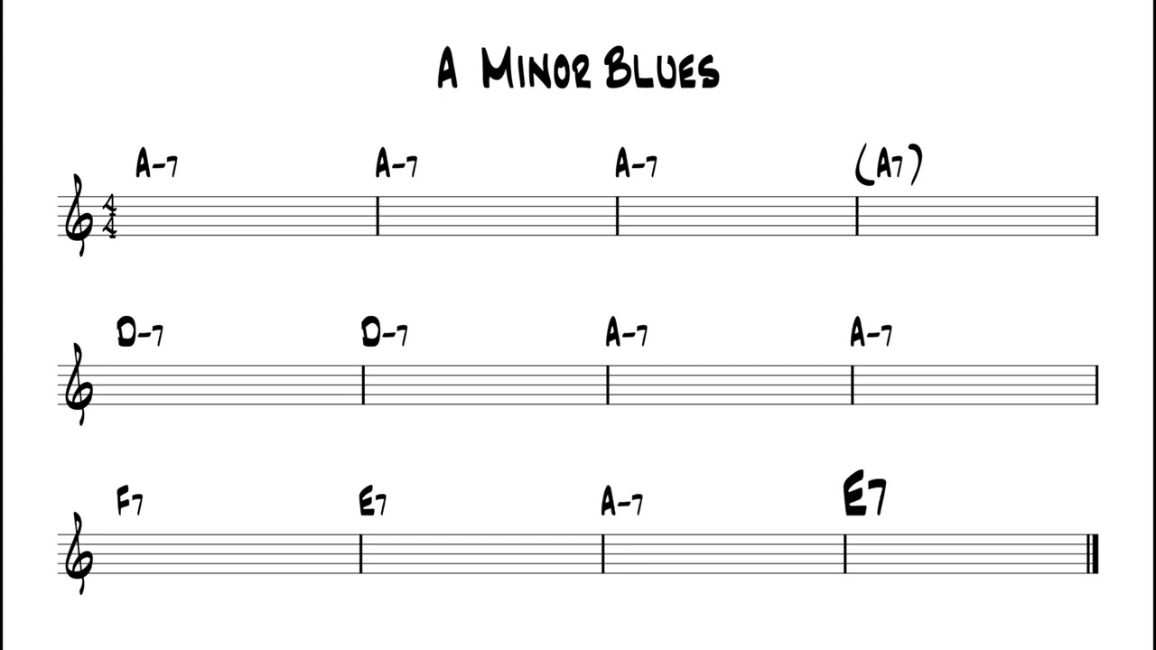 Minor Blues in Am Backing Track / Play-along (120 bpm)