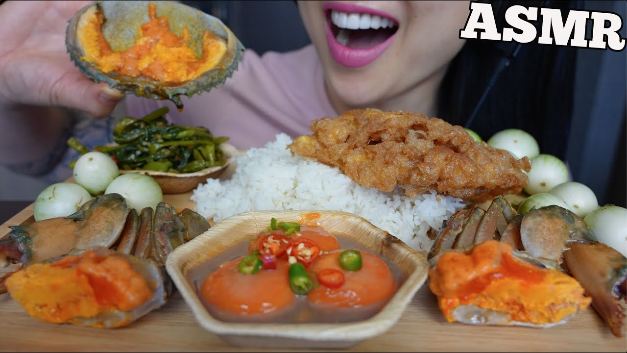 ASMR SOY SAUCE MARINATED RAW CRAB + RAW EGG + FRIED EGG (EATING SOUNDS) NO TALKING | SAS-ASMR