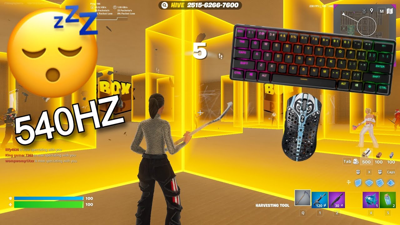 SteelSeries Apex Pro Mini ASMR😴💤Calming Fortnite Box Fights📦| 240 FPS Smooth 🏆