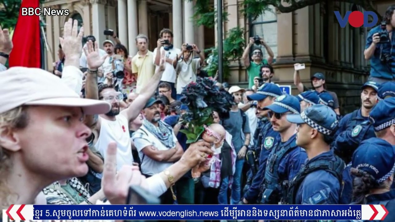 នគរបាលបាញ់ថ្នាំម្រេចលើបាតុករប្រឆាំងមេដឹកនាំអ៊ីស្រាអែលមកបំពេញទស្សនកិច្ចនៅទីក្រុងស៊ីដនី