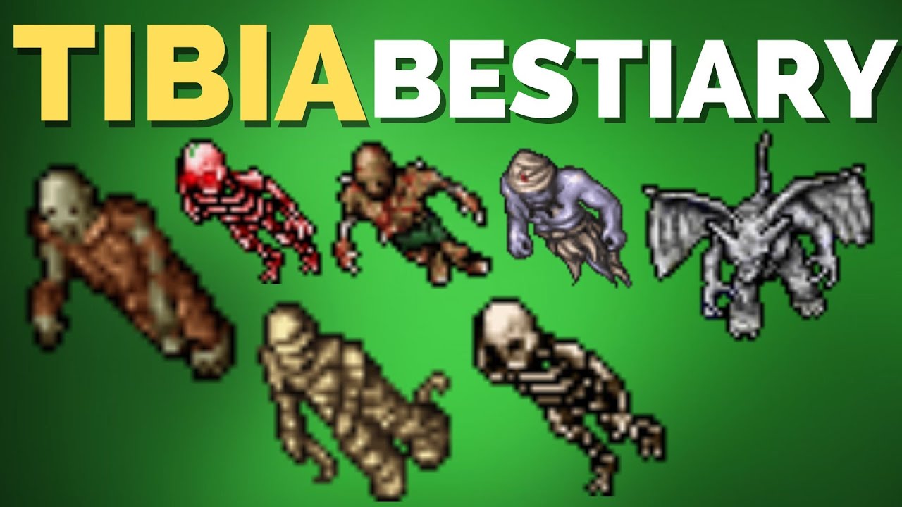 TIBIA BESTIARY Ghoul, Mummy, Skeleton, Gargoyle, Demon Skeleton, Crypt Shambler, Blue Djinn - Edron