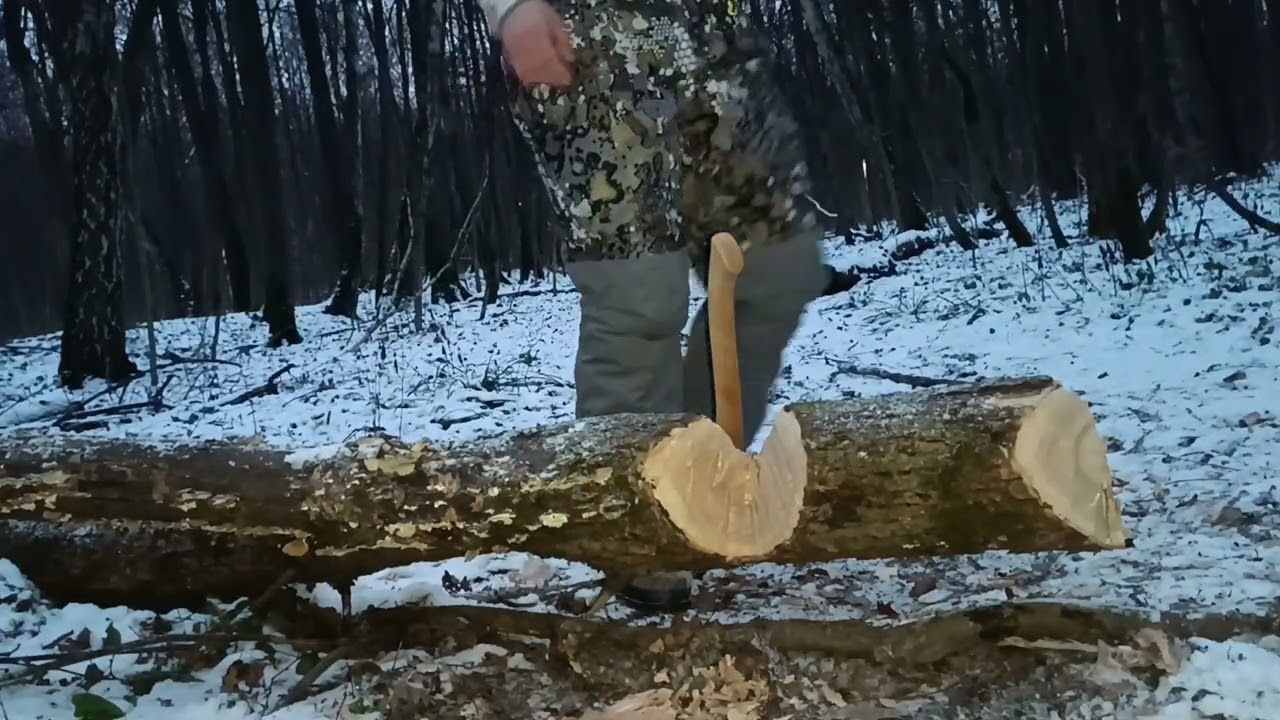 Топор ТайгаСиб и очень неподатливый вяз