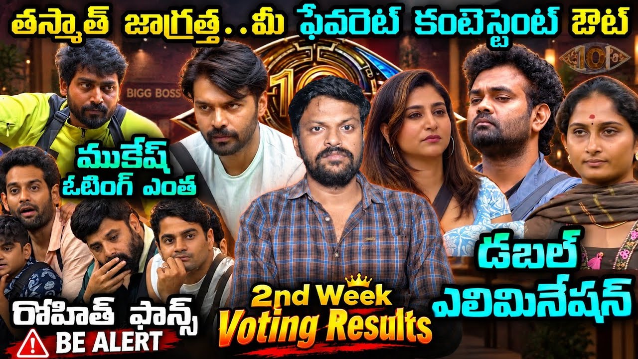 📊 VOTING RESULTS | Bigg Boss Telugu 10 2nd Week Elimination | Adi Reddy | Double Elimination Latest
