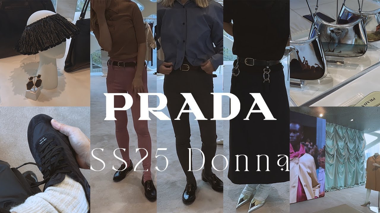 PRADA SS25の最強タイツ,針金コート,シャツ,吊り下げスカートなど試着【DONNA Pre Oder】