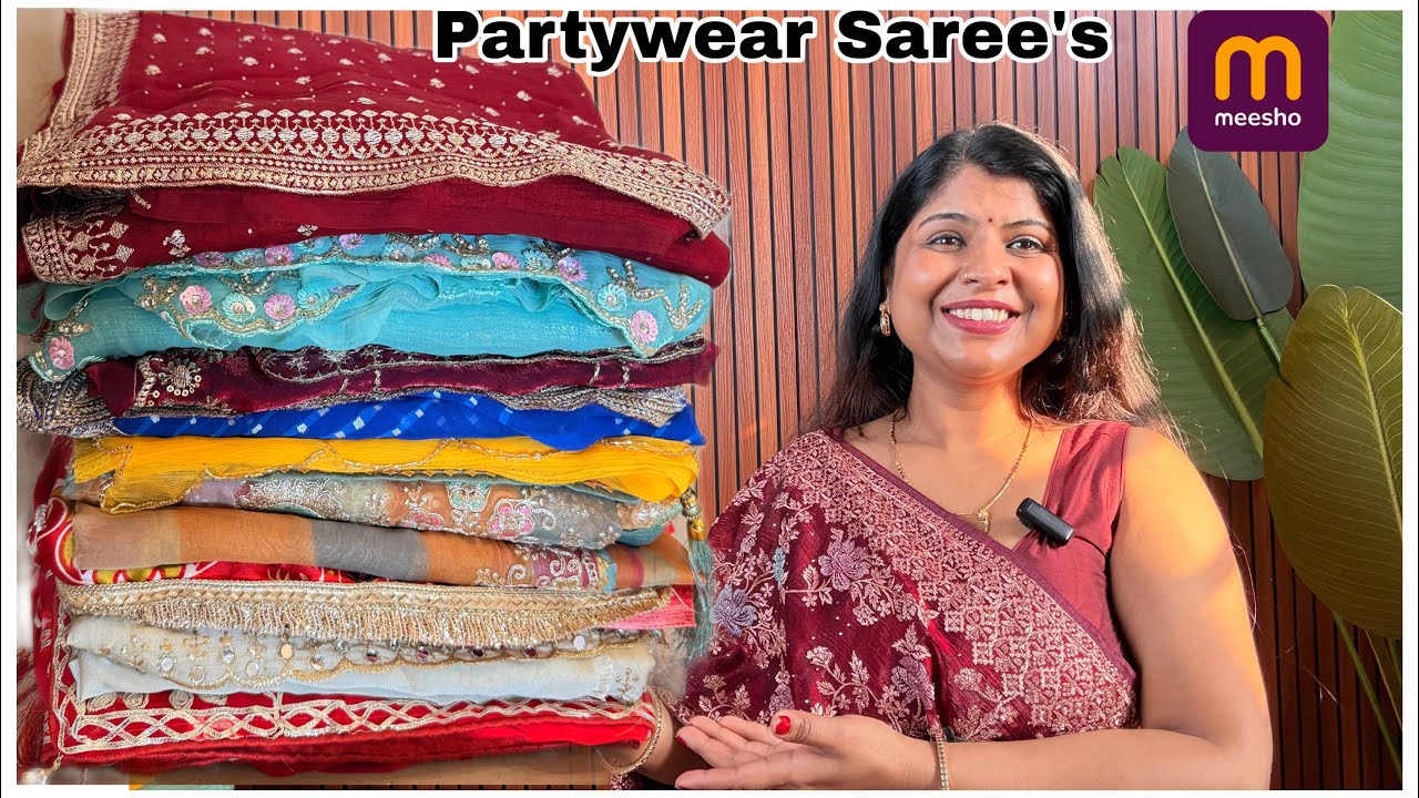 MEESHO NEW Arrival Partywear Saree Collection | Partywear Saree Haul #meesho #saree #meeshosareehaul