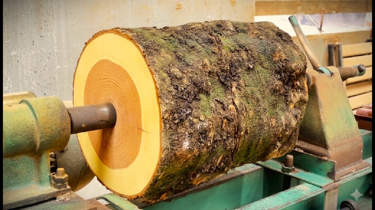 Transforming Raw Wood Into Works Of Art - Woodworking On A Lathe.
