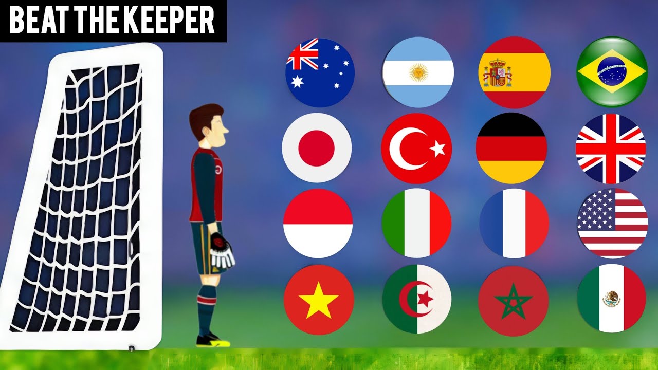 16 COUNTRIES MARBLE RACE | MARBLE SOCCER TOURNAMENT BEAT THE KEEPER