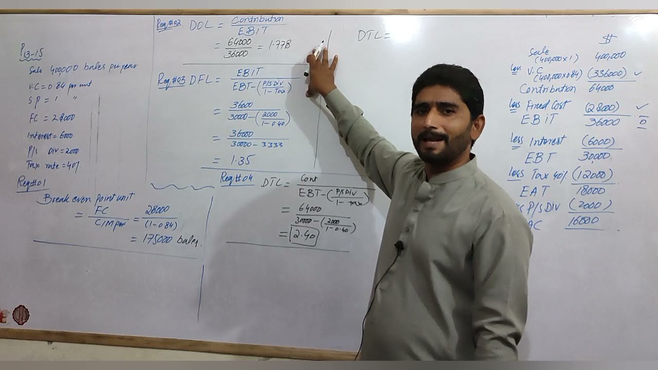 Leverage || Lecture 03 ~Complete concept with Formula method || Problem 13-15 by gittman