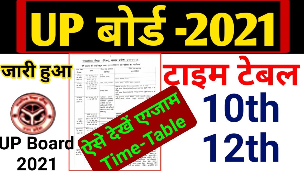 UP BOARD EXAM DATE 2021 | up board 10th/12th date sheet 2021 | Up Board Exam Date Declared 2021