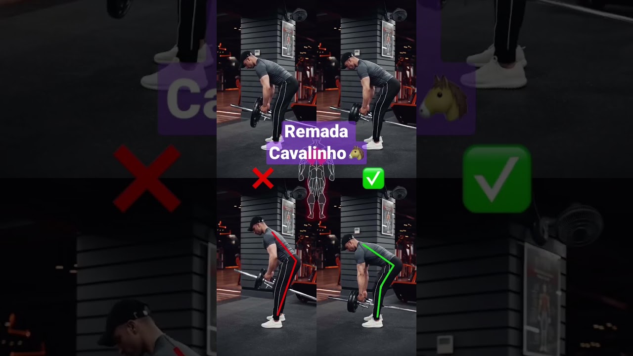 Erros na remada cavalinho! Dicas de exerc&iacute;cio na academia #shorts #treino #perderpeso
