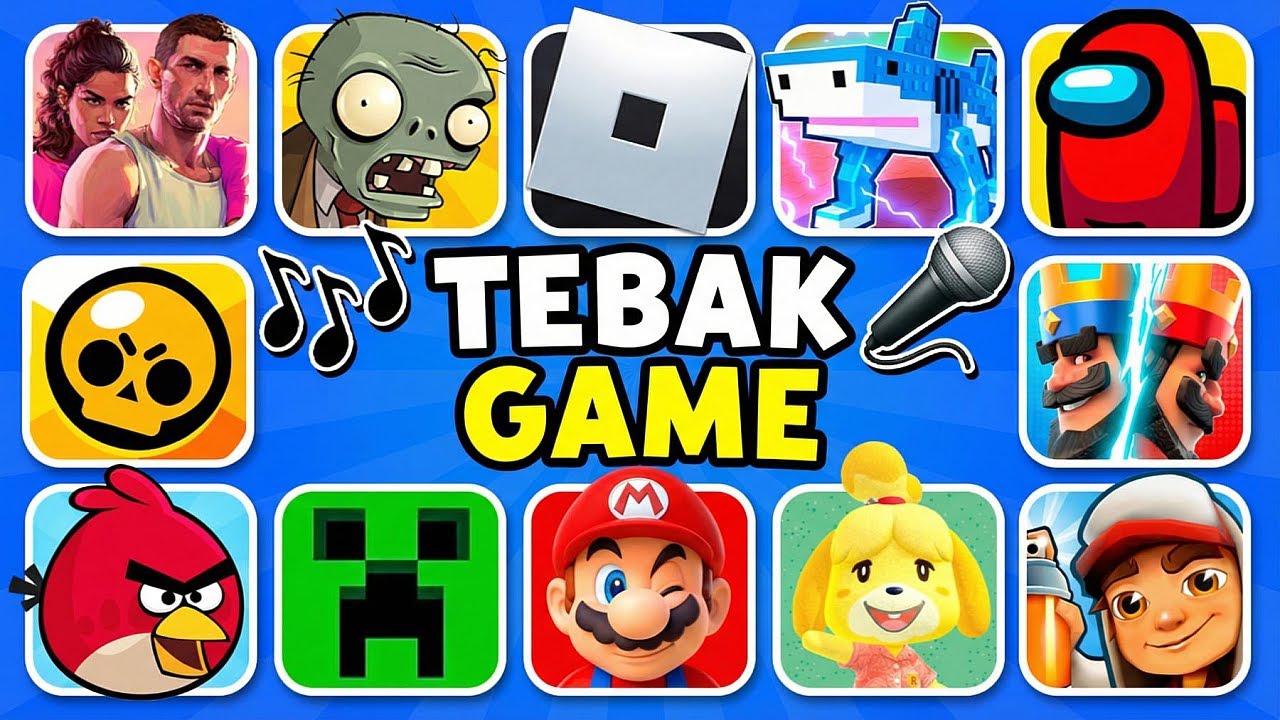 Tebak GAME dari Emoji & Lagu Quiz 😄🎵 GTA VI, Roblox, Minecraft, Among Us 🕹️