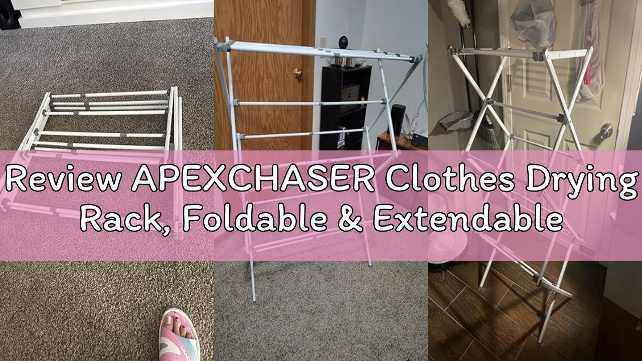 Review APEXCHASER Clothes Drying Rack, Foldable & Extendable Laundry Rack with Adjustable Size (14.5