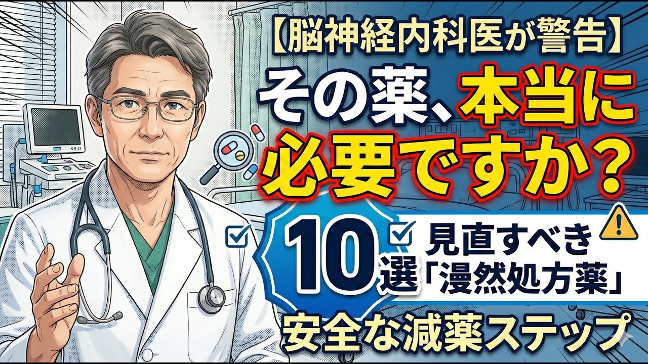 【脳神経内科医が警告】その薬、本当に必要ですか？見直すべき「漫然処方薬」10選と安全な減薬ステップ