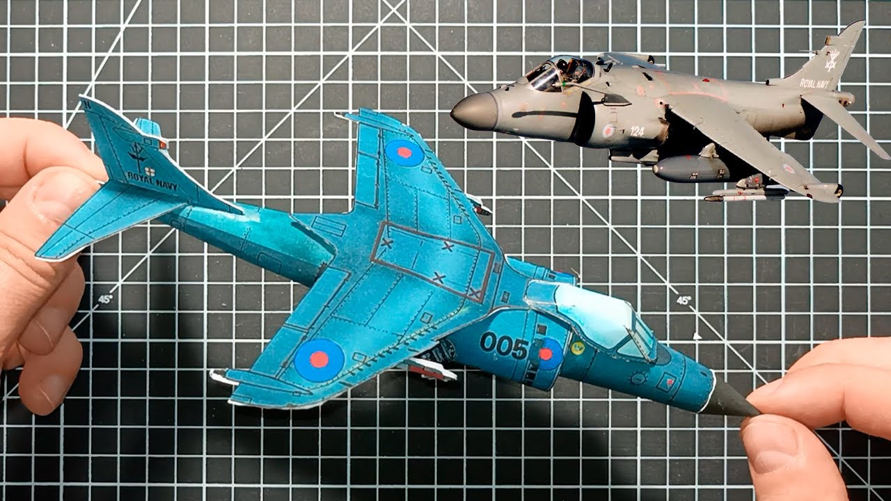 Paper craft British Harriers | Paper Sea Harrier | How to Make a Paper Airplane Model