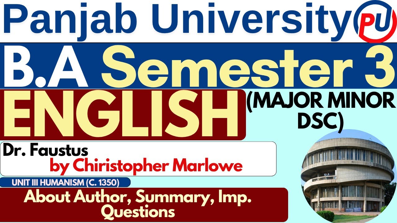 BA English Semester 3 | Dr Faustus by Chiristopher Marlowe | Major Minor | English BA | PUC