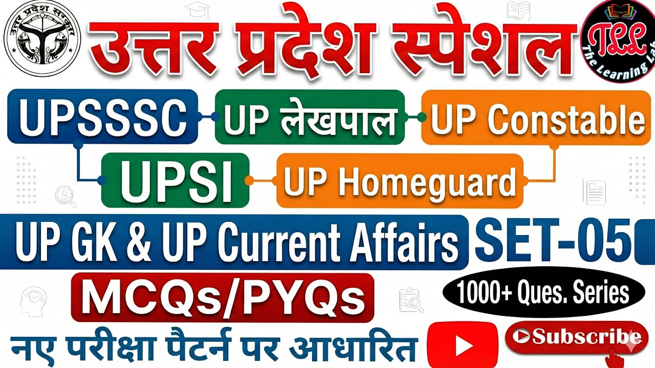UP Special | UP GK & Current Affairs SET-5 | UPSSSC | UP Lekhpal | UP Constable | UPSI | MCQs & PYQs