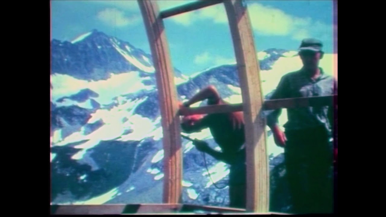 Building the Himmelsbach Hut. August 3-4, 1968.