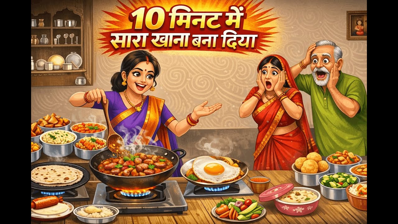 10 मिनट मे सारा खाना बना दिया। Bedtime Stories | Hindi Kahani | Kahaniiis wala LIVE