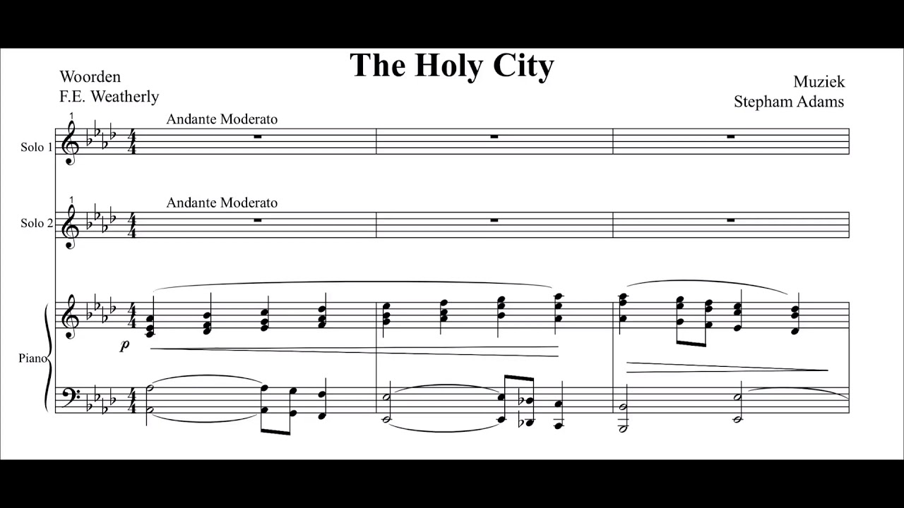 The Holy City - F. E. Weatherly and Stephen Adams - Piano Accompaniment/Piano Instrumental/Karaoke