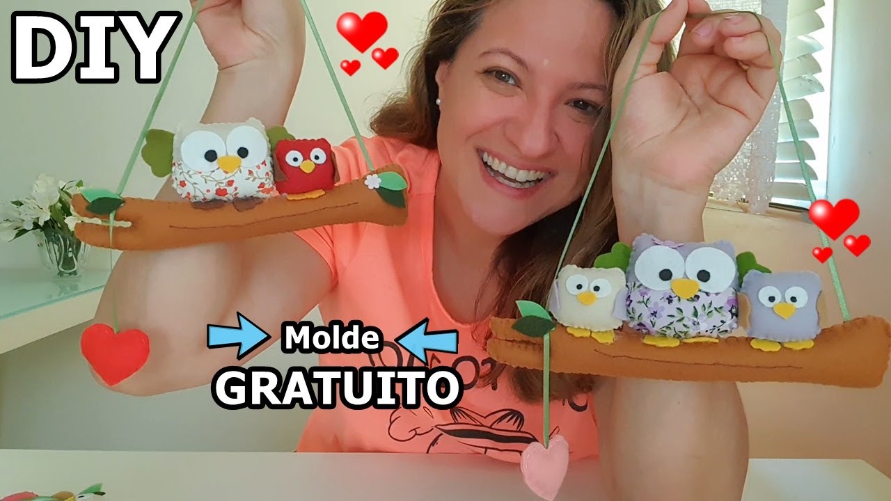 Diy Dia das Mães ,Mother's day /Craft / Manualidades Facil - Feltro Corujinha mamae lembrancinha
