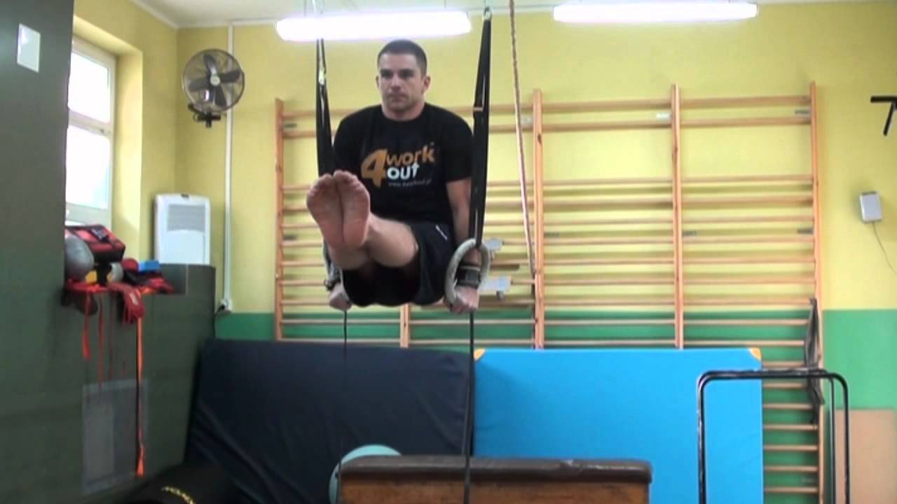 Wspieranie siłą na kółkach gimnastycznych / Gymnastics rings muscle up TUTORIAL