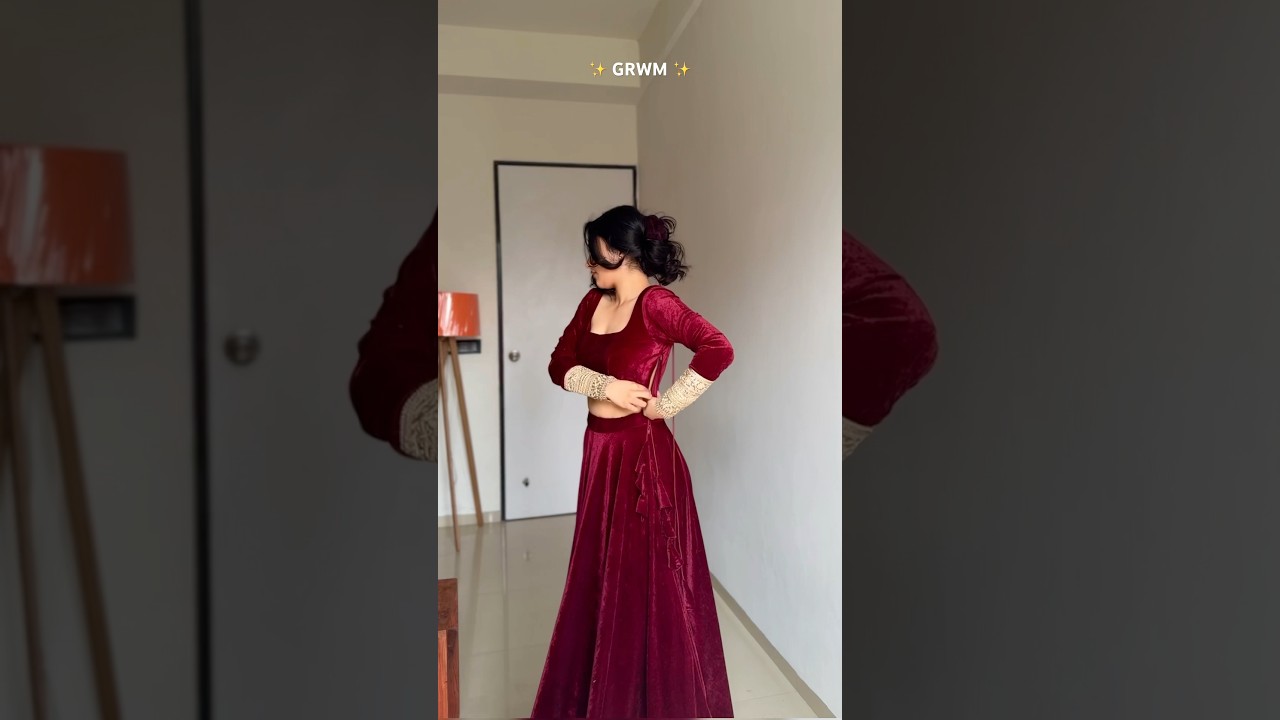 Grwm in lehanga #youtubeshorts #grwm #ethnic #fashion #lehanga #wedding #outfit #weddingoutfit
